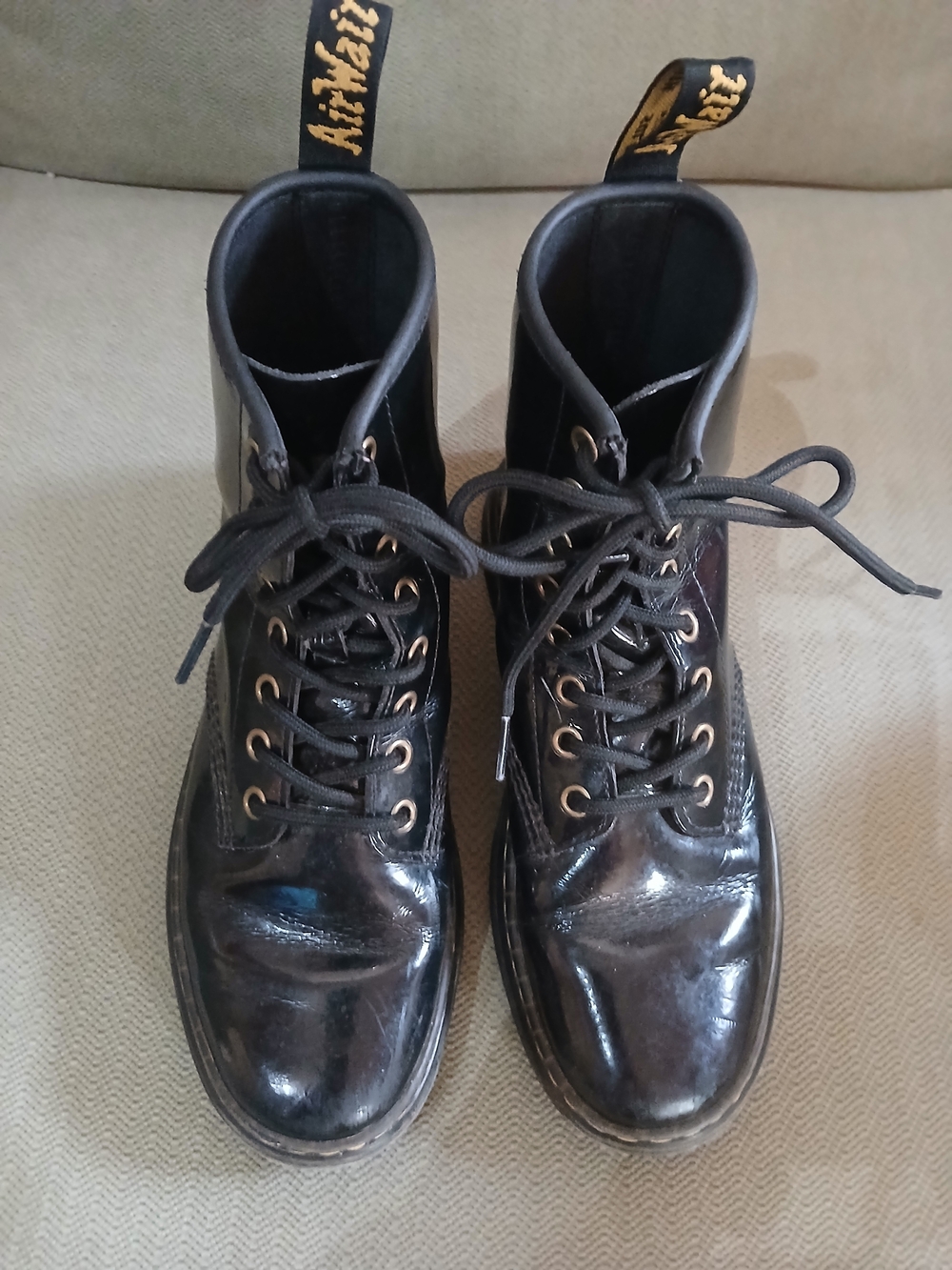Dr Martens Black Lace-Up Women’s Zavala Combat Boots - Size 7 Men's Size 6